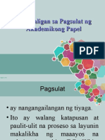 Mga Saligang Sa Pagsulat NG Akademikong Papel