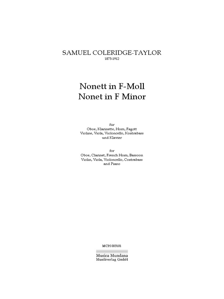 00 ColeridgeTaylor Score PDF Classical Music Musical