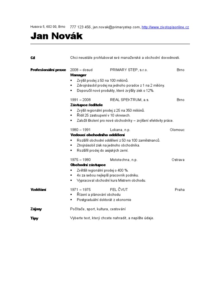 Profesionalni Zivotopis | PDF