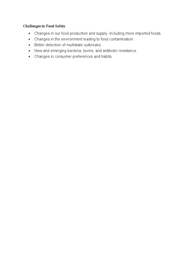 Food Safety Challenges Today | PDF | Wellness | Science & Mathematics