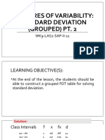 Measures of Variability: Standard Deviation (Grouped) Pt. 2: WK9-LAS2-SAP-II-11
