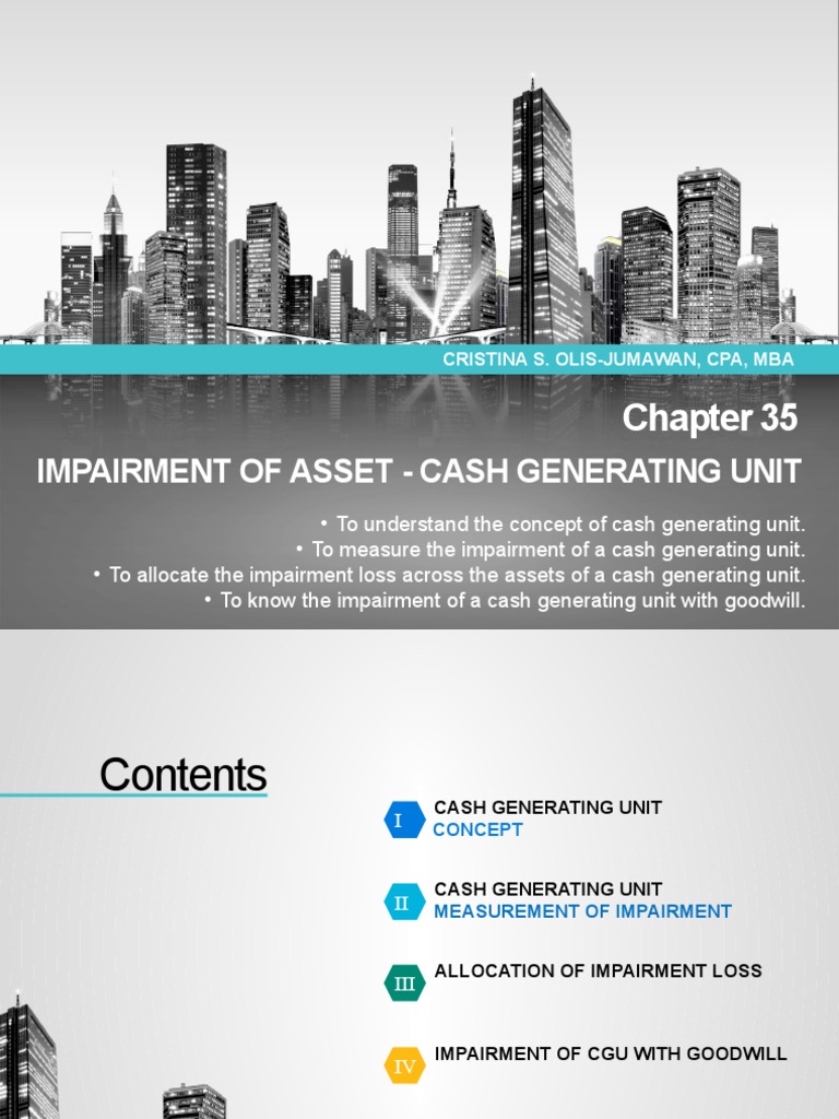 Impairment of Asset Cgu PDF Goodwill (Accounting) Money