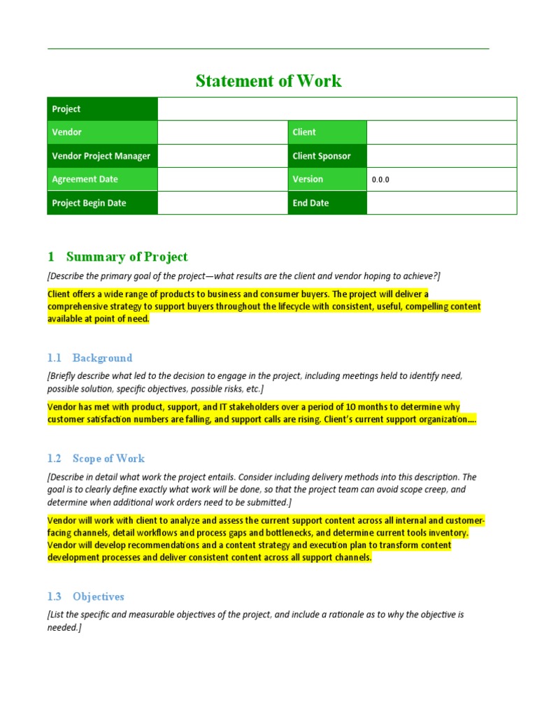 DevOps Statement of Work Template | PDF | Business | Information Technology
