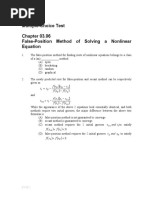 Multiple-Choice Test False-Position Method of Solving A Nonlinear Equation