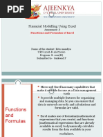 Financial Modelling Using Excel: Assessment - 3