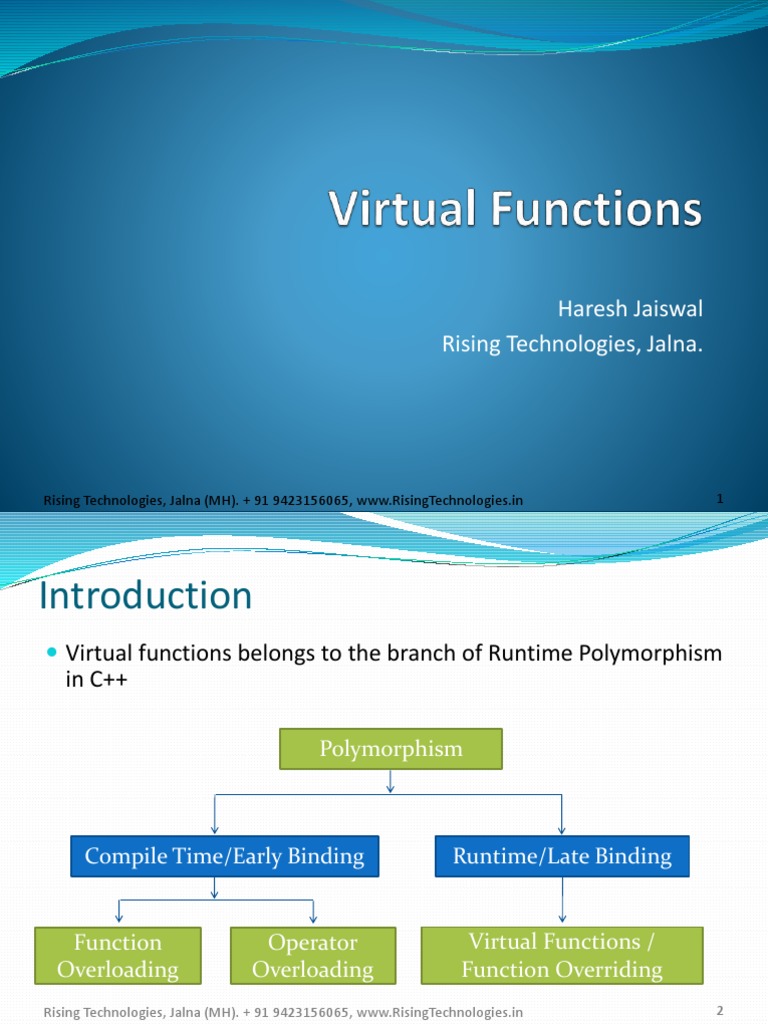 Virtual Functions PDF Method (Computer Programming) Inheritance
