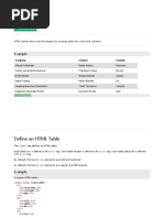 HTML Tables: Example