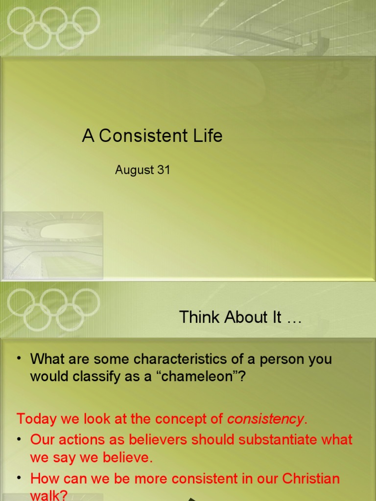 Consistency in Christian Living | PDF | Faith | God
