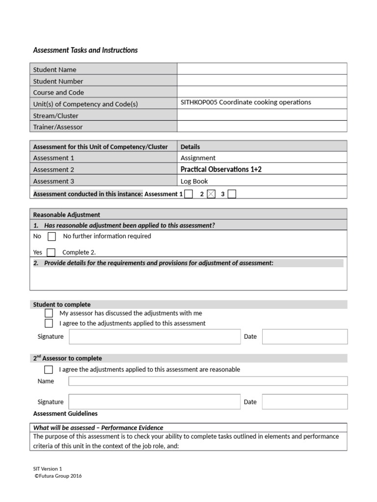 SITHKOP005 - Kamal Practical - Observations | PDF | Foods | Kitchen