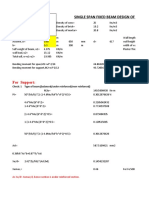 SINGLE SPAN FIXED BEAM DESIGN