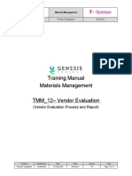 Training Manual Materials Management TMM - 12 - Vendor Evaluation