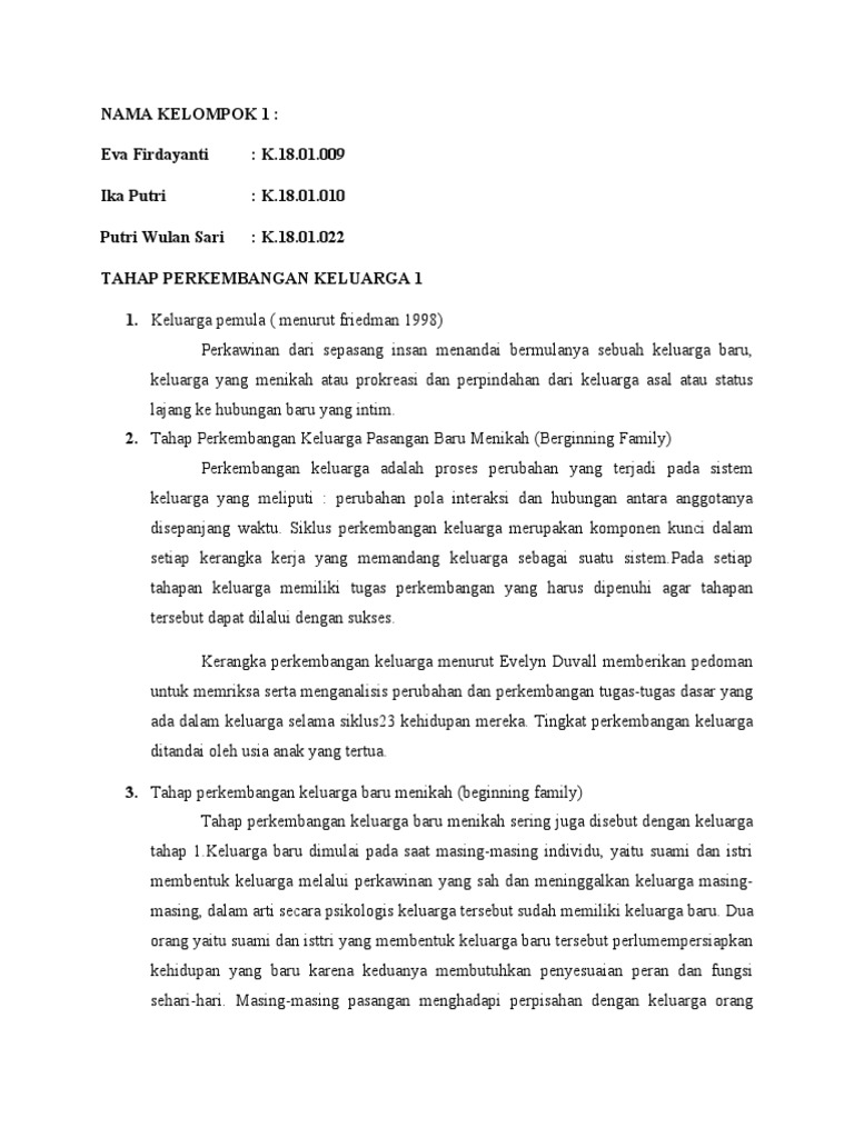 Tahap Perkembangan Keluarga 1 Pdf