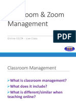 Classroom & Zoom Management: Online CELTA - Live Class