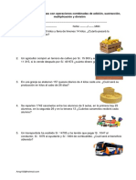 Probl - Operaciones Combinadas Adición Sustraccion Multiplicacion y Division