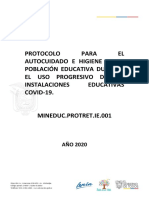 Protocolo Para El Autocuidado e Higiene de La Poblacion Educativa Covid 19