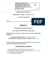 Projeto 2 Filtro Passa-faixa Ativo Lab Elt II t 2 Periodo Remoto 21 1