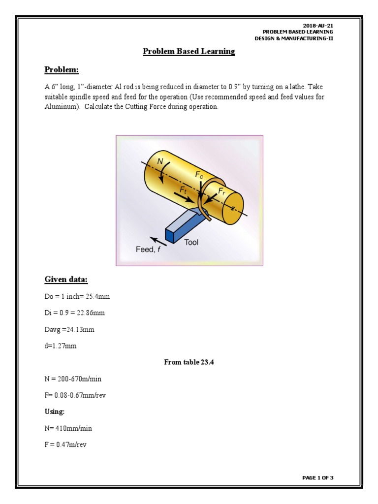 2018-AU-21 Problem Based Learning Design & Manufacturing-Ii | PDF ...