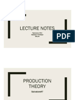 Lecture Notes on Production Theory and Costs