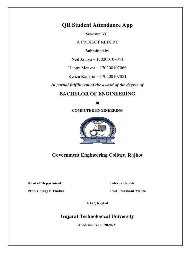 QR Attendance App Project Report | PDF | Internet & Web | World Wide Web