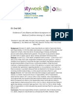 ID: Oral 045: Evidence of Less Blame and More Acceptance of Obesity As A Medical Condition Among U.S. Adults