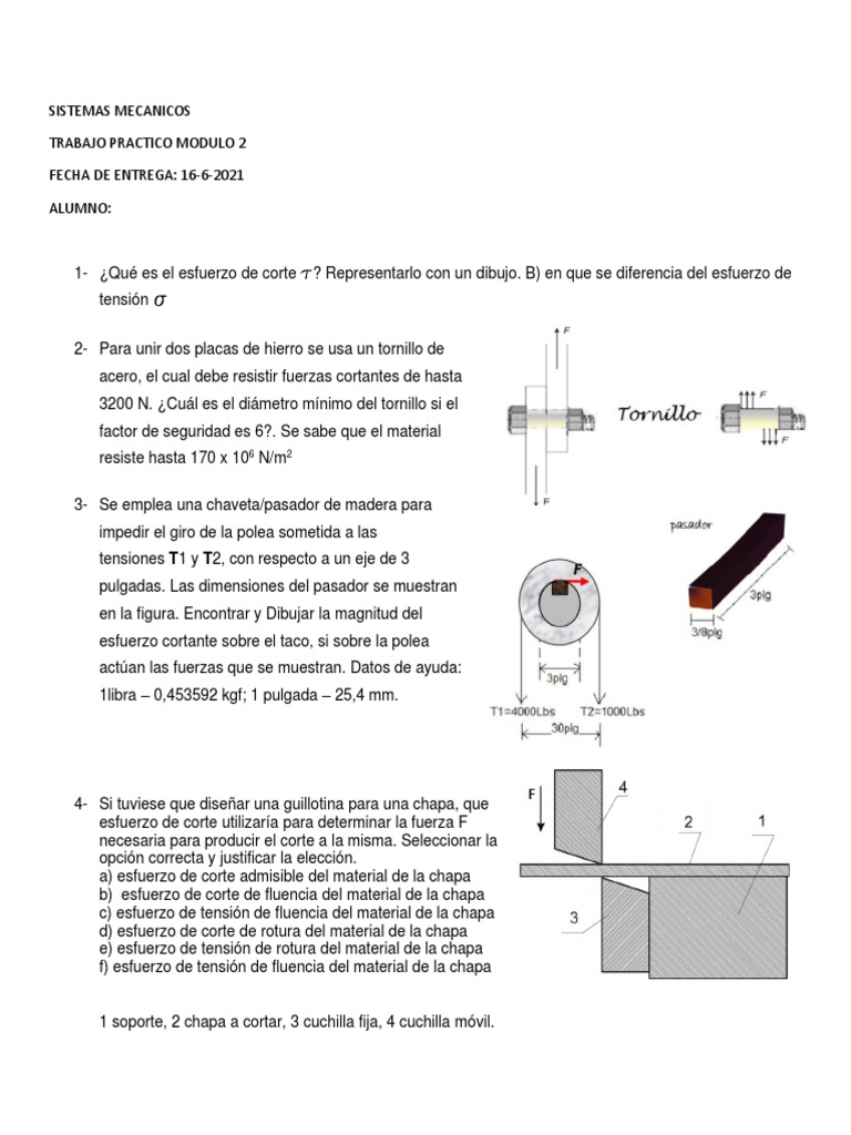Tp Sistemas Mecanicos Modulo 2 Pdf