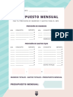 Plantilla Presupuesto Mensual