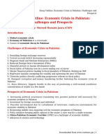Essay Outline - Economic Crisis in Pakistan - Challenges and Prospects