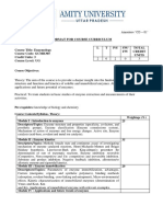 Format For Course Curriculum