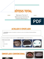 Acrilado, Rebase y Entrega de Prótesis Total