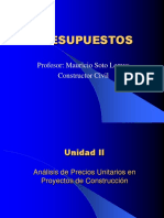 Análisis de precios unitarios en proyectos de construcción