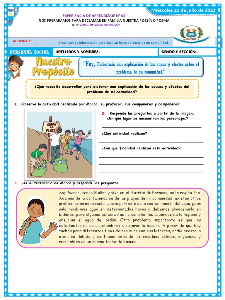 Problemas en la Comunidad de Marco | PDF | Residuos