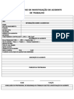 Formulário de Investigação de Acidente de Trabalho