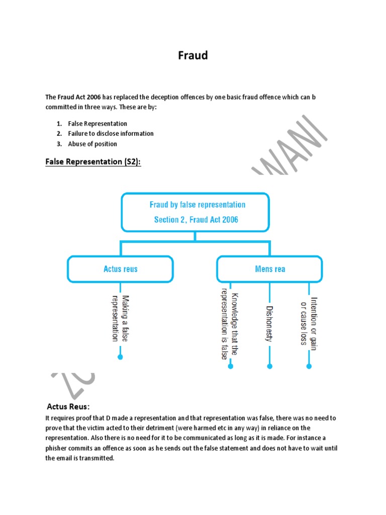 Understanding the Fraud Act 2006 | PDF | Dishonesty | Mens Rea