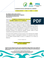 Formato 14. Carta Manifestación de Compromiso de La Empresa