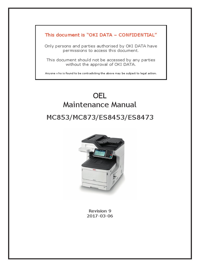 OKI MC853 MC873 ES8453 ES8473 Service Manual PDF Usb Fax