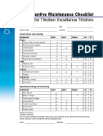 Preventive Maintenance Checklist: For Titration Excellence Titrators