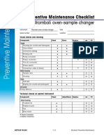 For Stromboli Oven-Sample Changer: Preventive Maintenance Checklist
