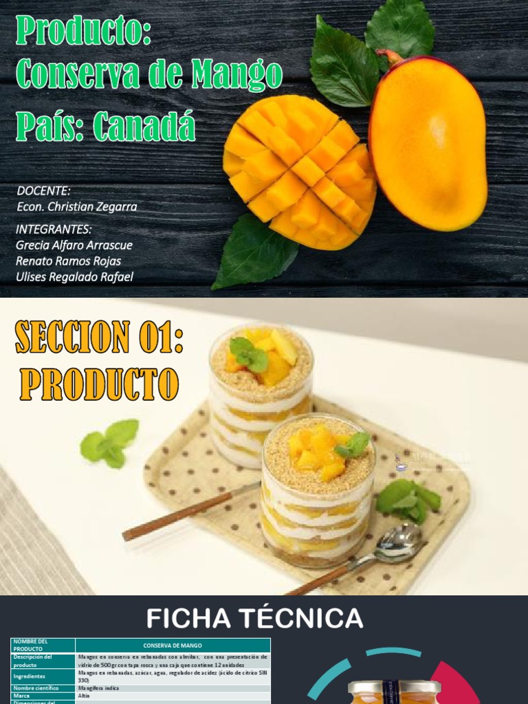 Trabajo Conserva de Mango PDF Etiqueta de información nutricional