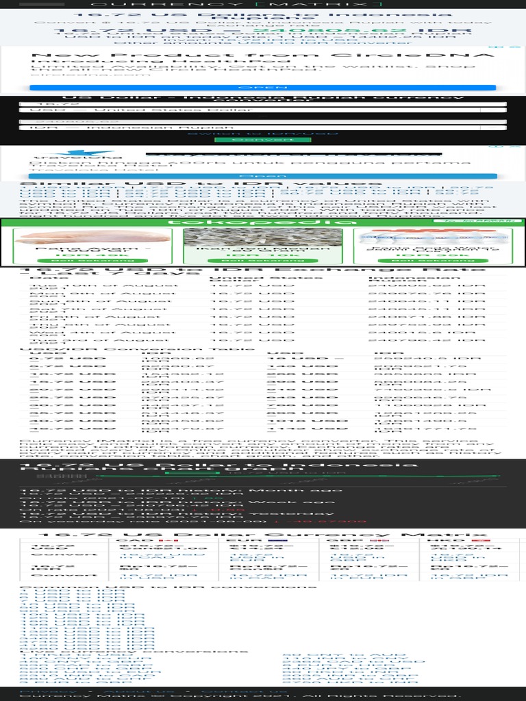16.72 US Dollars To Indonesia Rupiahs. Convert USD in IDR (Currency