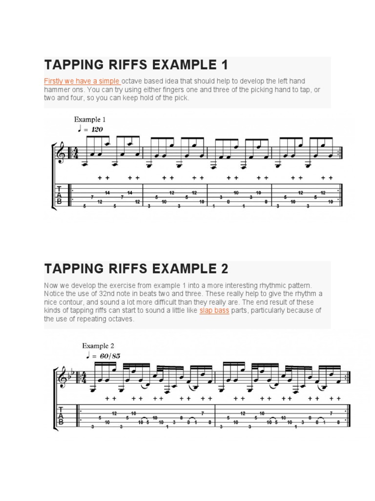Tapping Riffs Example 1: Firstly We Have A Simple | PDF | Home & Garden ...