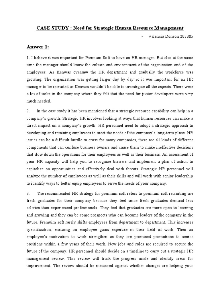 Case Study HRM 28.07.21 PDF Human Resource Management Employment