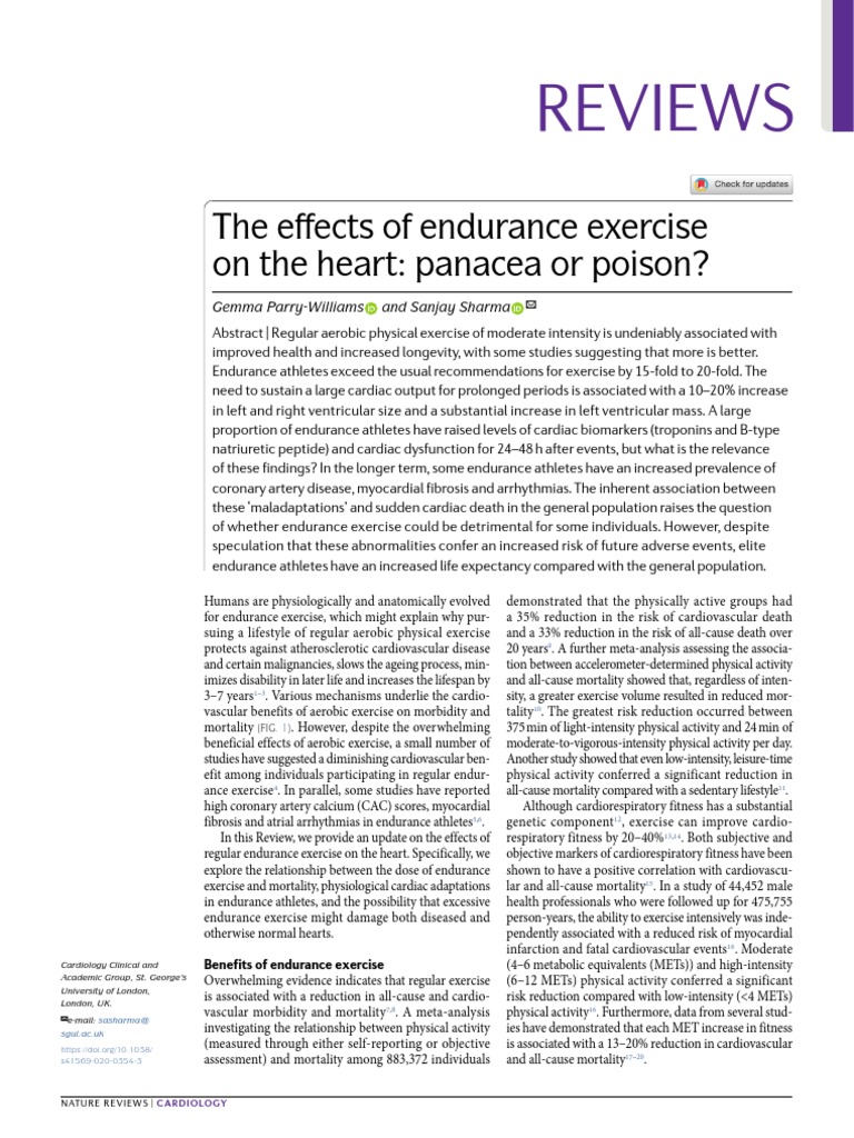 The Effects of Endurance Exercise 10.1038@s41569-020-0354-3 | PDF ...