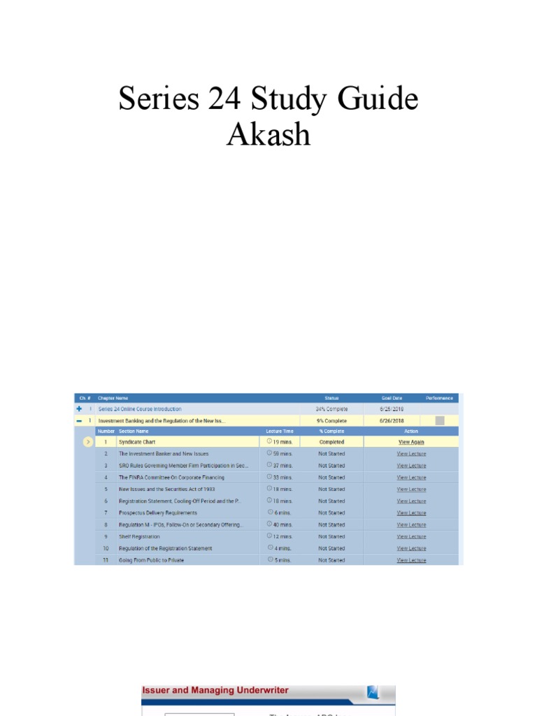 Series 24 Exam Study Guide Overview | PDF | Initial Public Offering ...