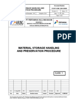 Material Storage Handling and Preservation Procedure