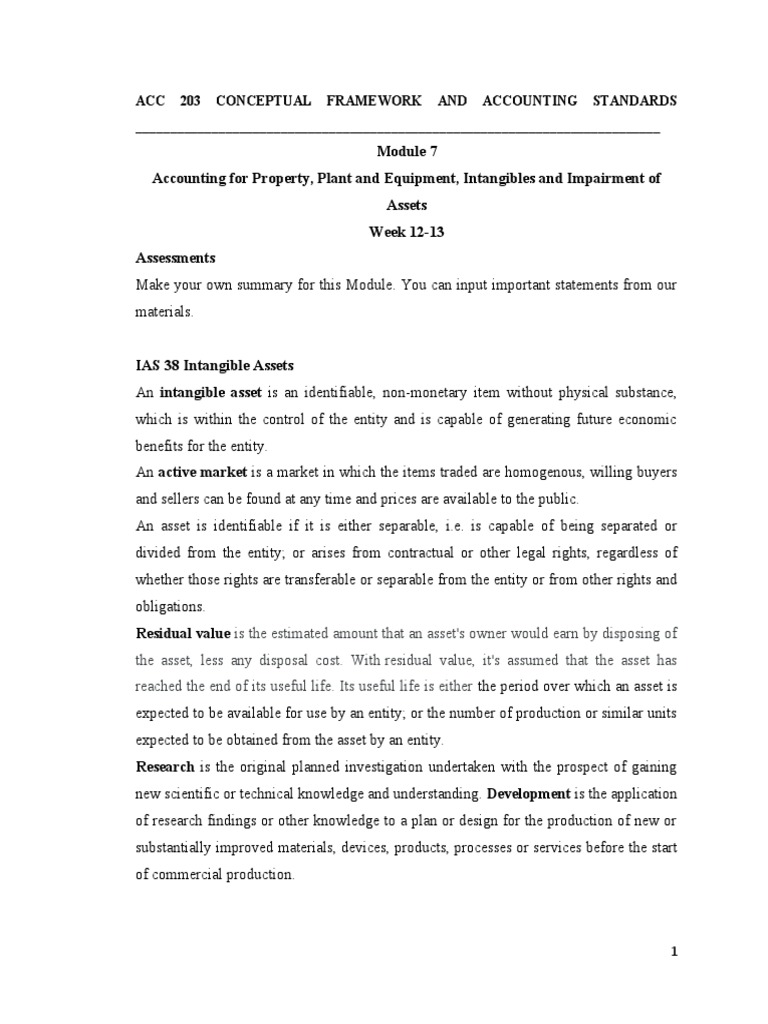 Accounting For Property, Plant and Equipment, Intangibles and