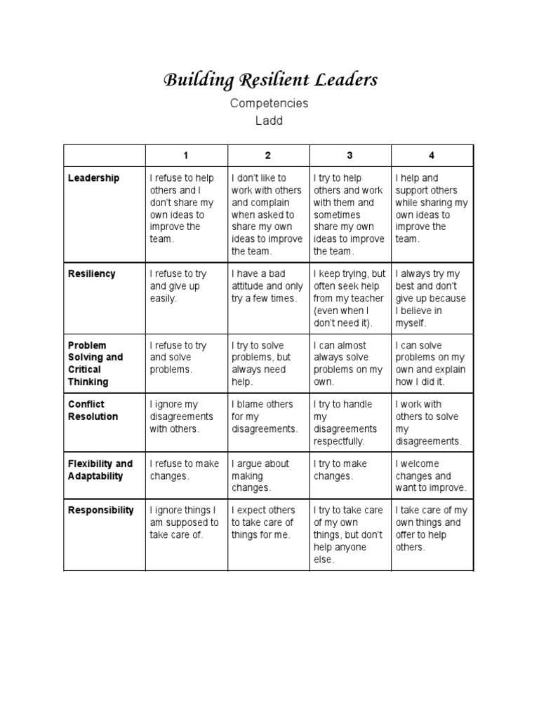 Competencies Rating Scale PDF