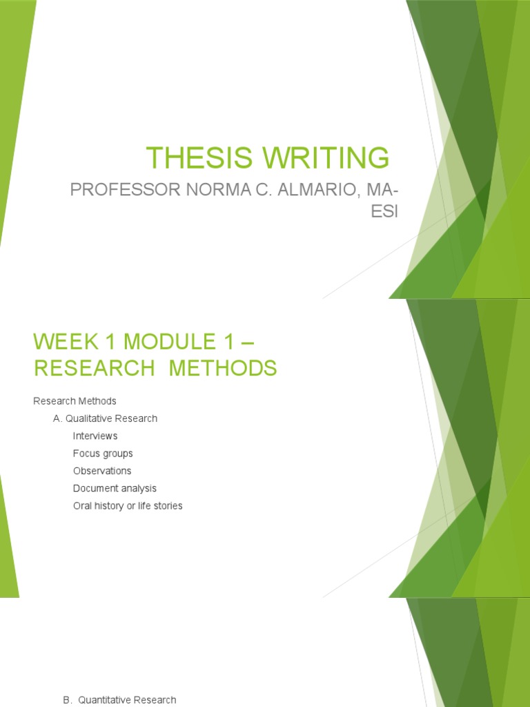 thesis writing syllabus