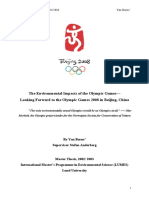 The Environmental Impacts of The Olympic Games - Looking Forward To The Olympic Games 2008 in Beijing, China