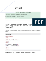 HTML Tutorial: Easy Learning With HTML "Try It Yourself"