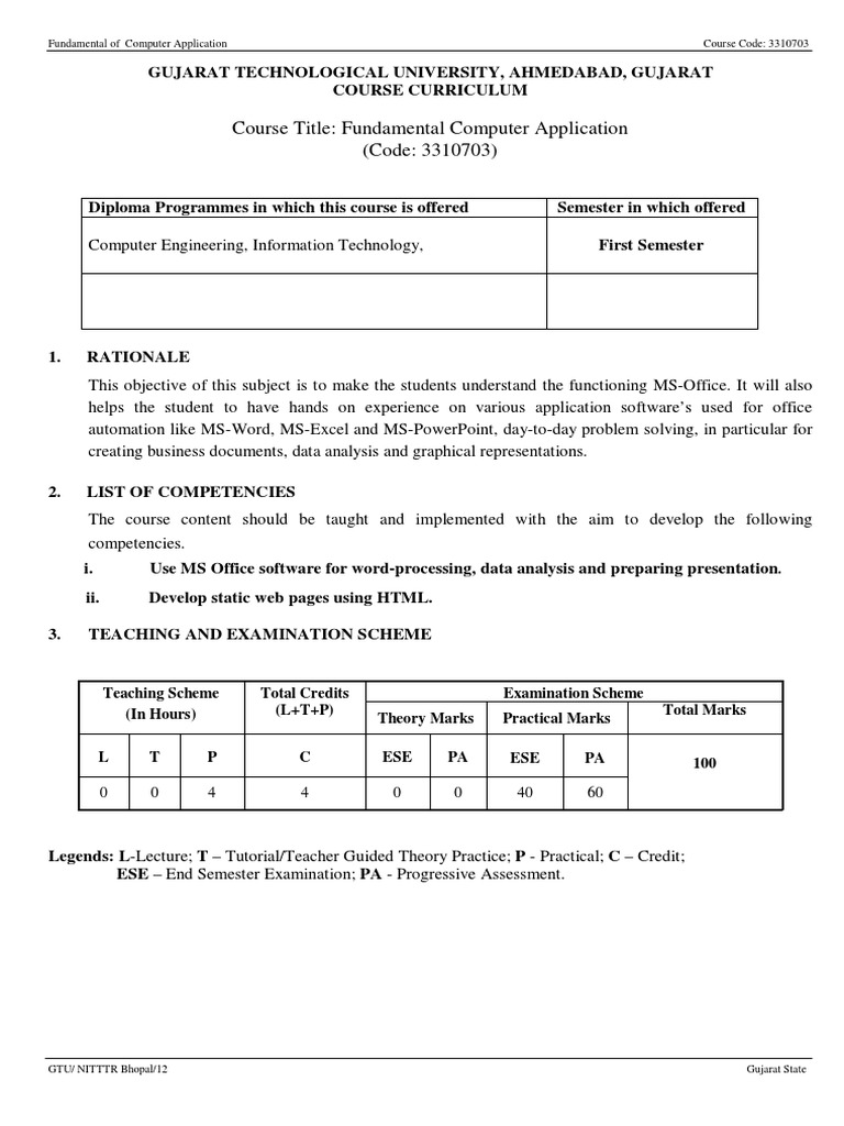 Fundamental of Computer Application | PDF | Microsoft Excel | Html Element